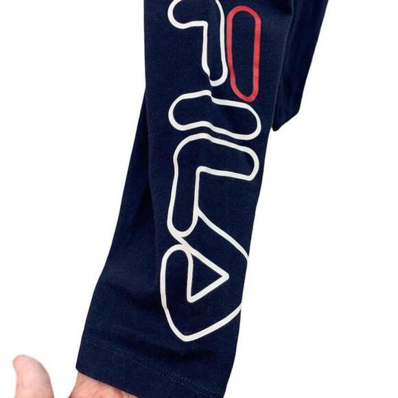 Fila Womens Blue Cotton Pull On Logo Leggings Yoga Activewear Size Small - Picture 3 of 6